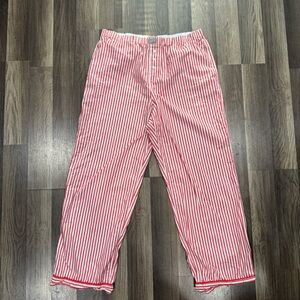 J. Crew Red and White Striped Pajama Pants